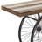 Crider Wood Wide Slatted Top Bike Brown Console Table with Dual Wheel Frame and Tiered Base