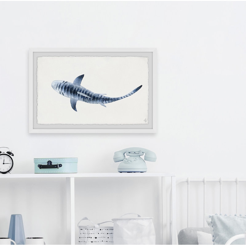 Citlali Striped Shark Framed Print, 16" H x 24" W x 1.5" D