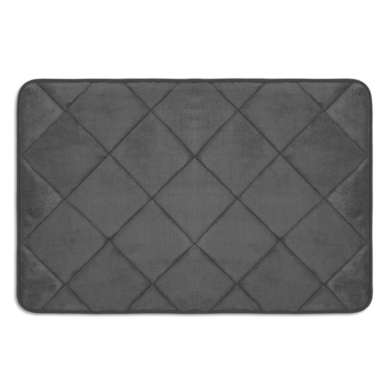 Haruhi Non-Slip Bath Mat, 22" W x 42" L, Gray