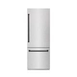 ZLINE Autograph 30 in. White Matte Built-In Refrigerator w/ Gray & Black Accents
