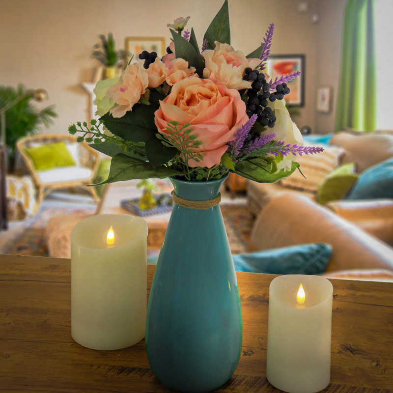 Bouquet de roses et de lavande 16 po The Holiday Aisle®