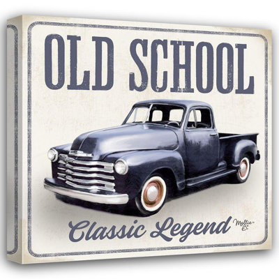 Trinx Mollie B. Gallery Wrapped Canvas Art Titled: Old School Vintage Trucks IV