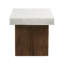 Table d'appoint carrée en oxyde de magnésium, plateau blanc antique et base naturelle, aucun assemblage requis, 18,86 po, naturel, utilisation polyvalente