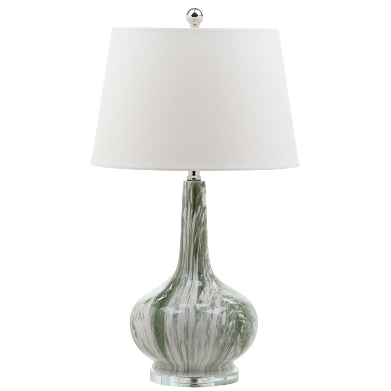 Lampe de table en imitation marbre 27,5 po Littrell
