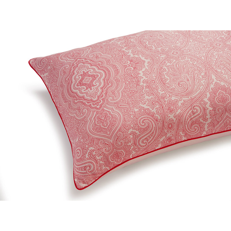 Lyon Paisley Duvet Cover Set with Pillowcases, Kingsize - 2 Standard Pillowcases, Red