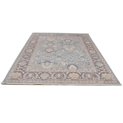 7x10 Blue and Purple Turkish Traditional Rug