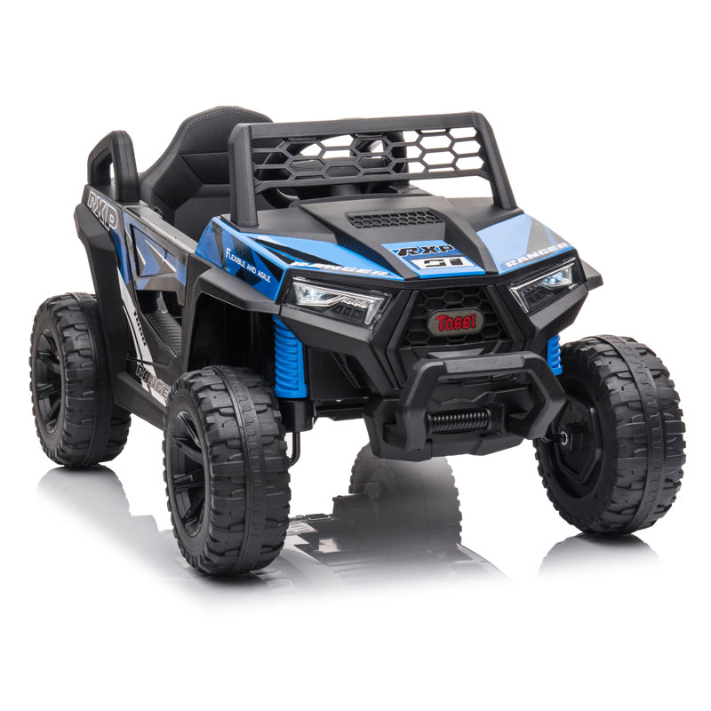 Black 12V Kids Ride-On UTV with LED Lights and Horn