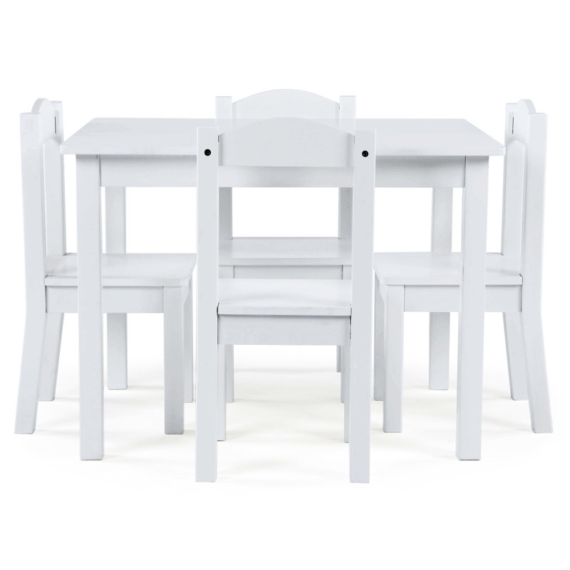 Ensemble de table de jeu / d'activité rectangulaire avec chaises pour enfant Aztlan, Blanc / blanc