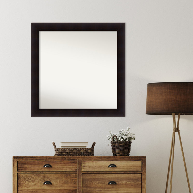Miroir mural Jillissa, Noir, Carré, 35,75 po x 35,75 po