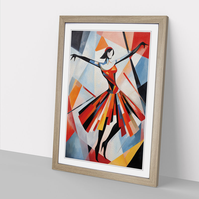 Ballet Dancer Constructivism - Framed Print, Oak Framed, 34cm H x 25cm W x 2cm D