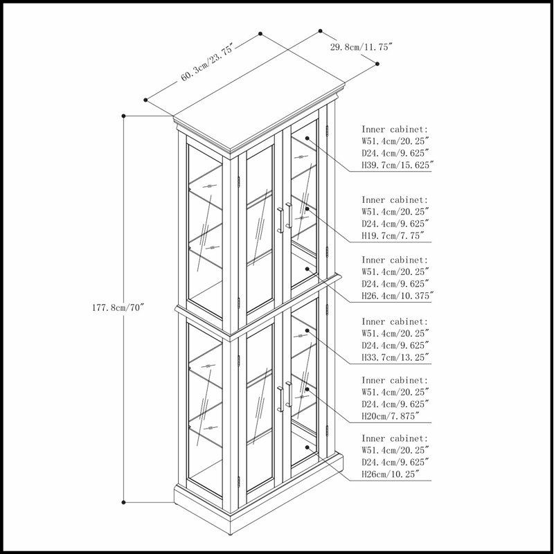 Lighted Curio Display Cabinet with Adjustable Shelves and Mirrored Back, Perfect for Showcasing Collectibles and Enhancing Home Decor.