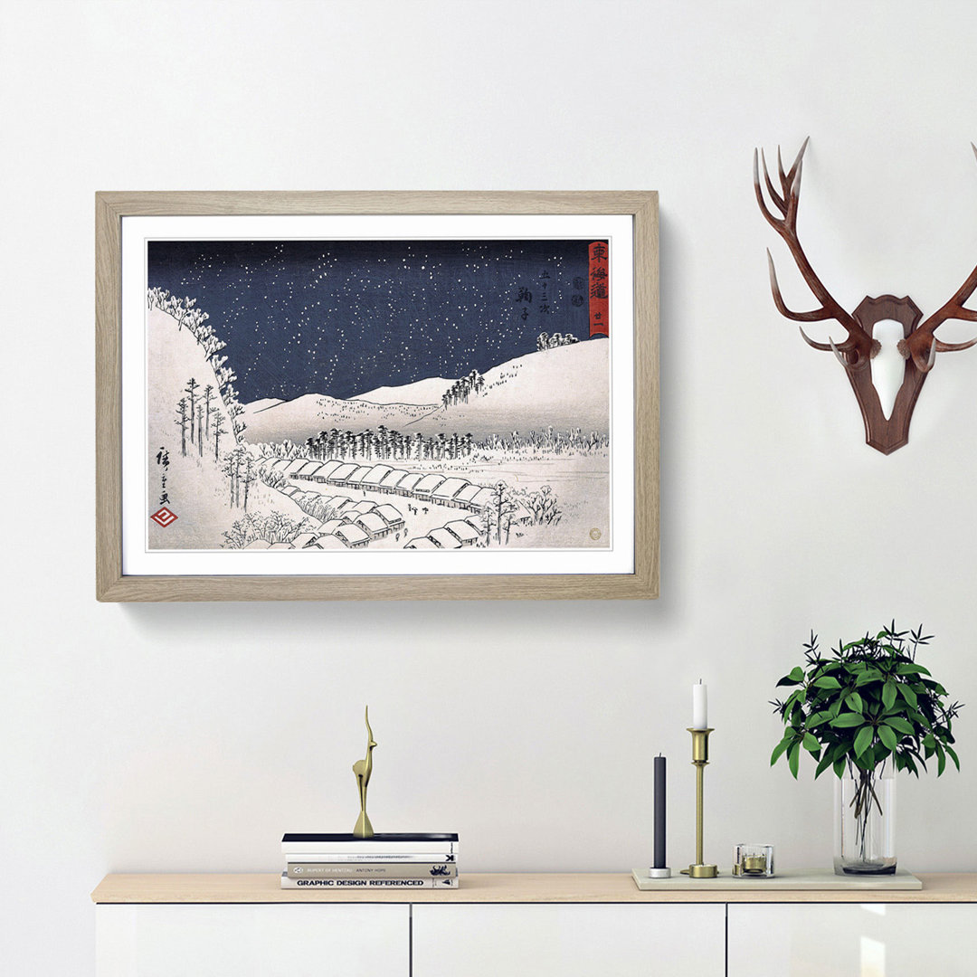 Mariko in the Snow by Utagawa Hiroshige - Framed Print