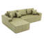 Canapé-lit de coin en similicuir avec méridienne à compression, canapé modulaire en L avec éponge haute densité, canapé convertible sans assemblage requis pour le salon, appartement, chambre d'amis (vert)