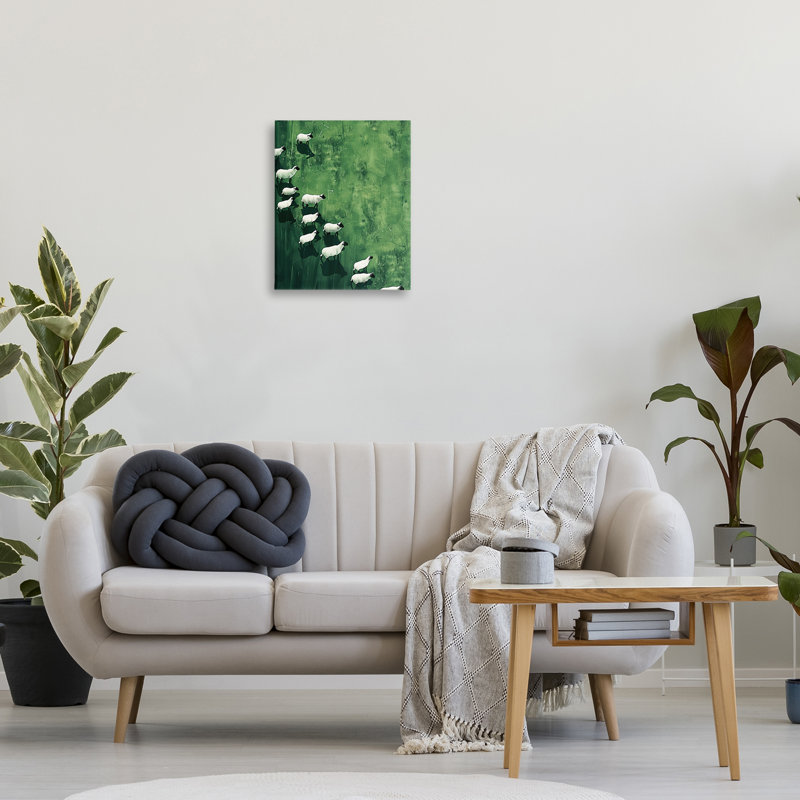 Toile abstraite «Wandering Sheep», conception par Arlington Prints, H 20 po x l 16 po