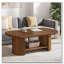 Table basse Mid-Century ovale à deux niveaux avec tablette de rangement