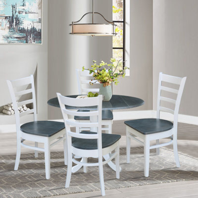 Kimmya Solid Wood Solid Wood Top Pedestal Dining Set