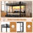 Twin XL over Twin XL Metal Bunk Bed with Storage Shelves & Drawers, USB Ports, LED Lights & Convertible Sofa – Black-708019052-708018962