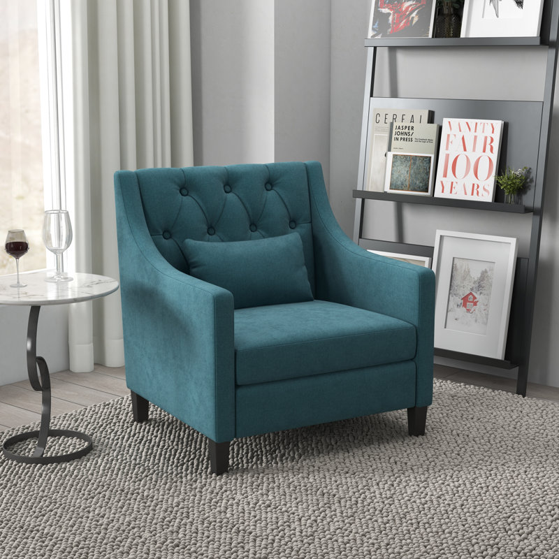 Aselemo Upholstered Armchair, Dark Blue Polyester