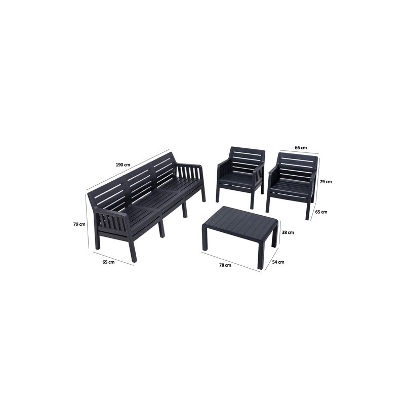 Cardamom Rectangular 5 - Person Dining Set, Black, Black