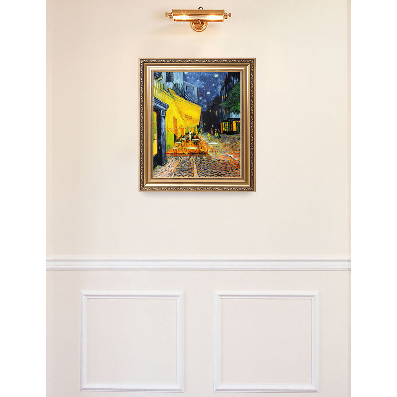 «Café Terrace at Night» par Vincent Van Gogh, reproduction d'art encadrée pour décoration murale, Cadre doré