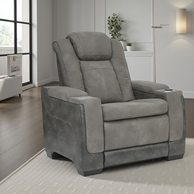 Corbin Power Recliner Chair, 39In Faux Leather, Wireless Charger