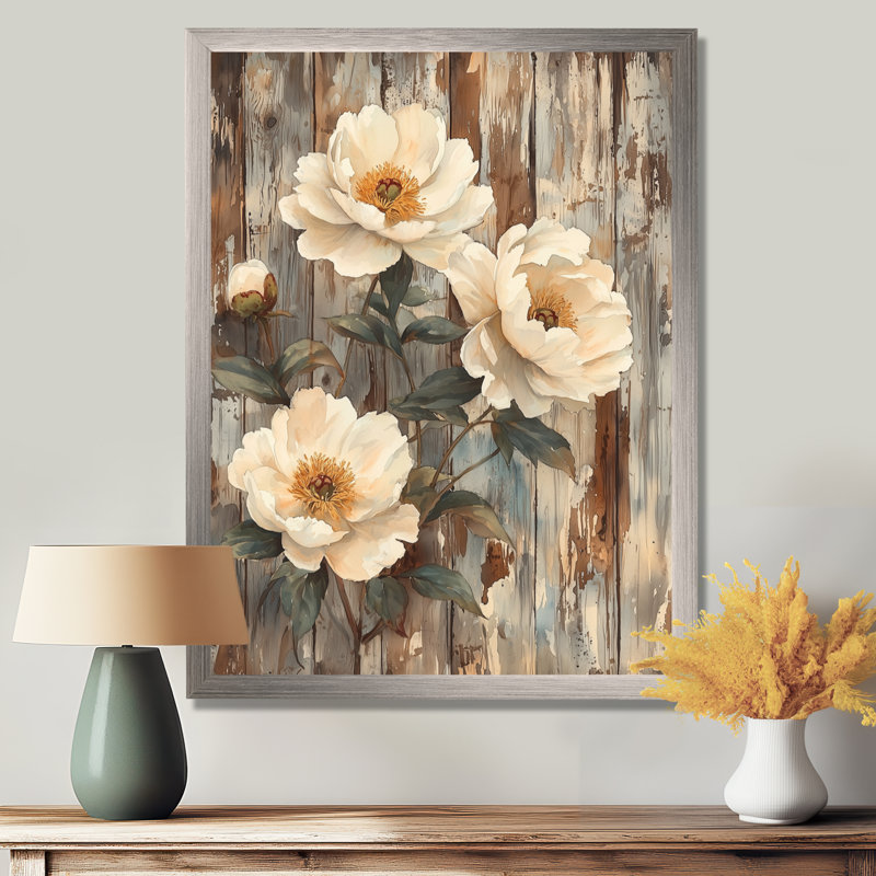 Hattiesburg - Floral Wall Decor, Silver, 20" H x 12" W, Single Picture Framed Print