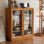Vitrines en bois brun massif