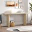 Console moderne avec structure de forme géométrique et grain de bois-678302721