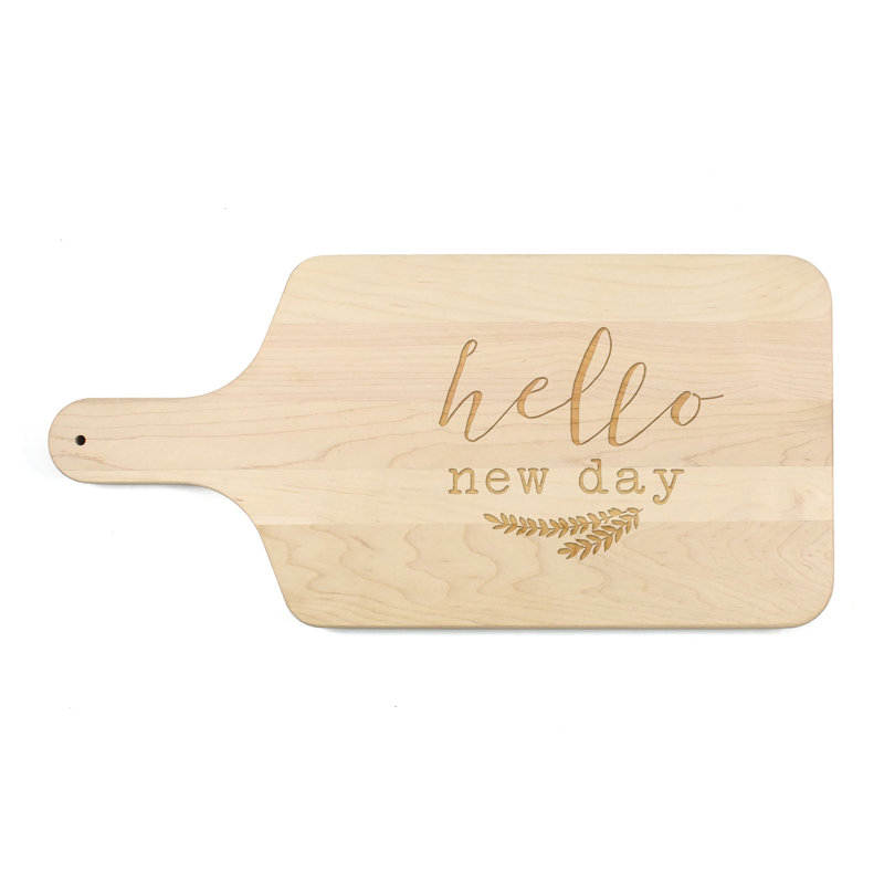 Hello New Day Paddle Cutting Board, Maple