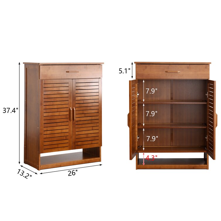 ROJASOP Big Shoe Storage Cabinet with Covers and Doors, 12-Tier