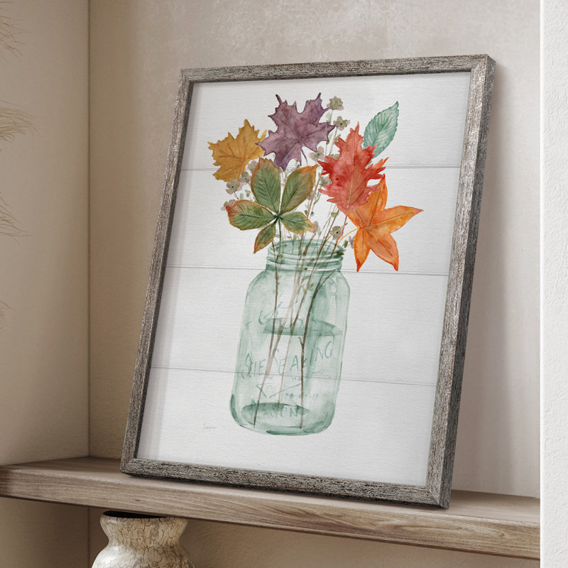 «Harvest Home Leaves I», reproduction encadrée - bois massif, H 15 po x l 12 po