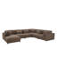 Canapé d'angle en velours côtelé marron, 366 cm (L) x 284 cm (P) x 84 cm (H), configuration personnalisable.-456118037