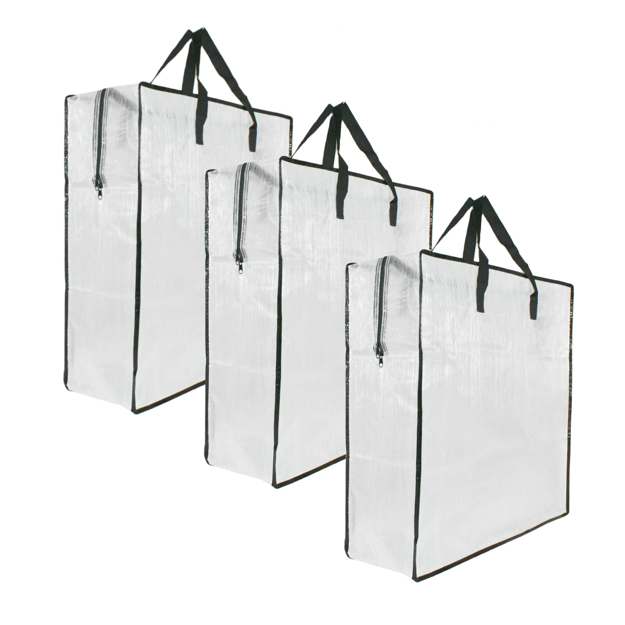 Lot De 8 Sacs De Rangement Transparents à Fermeture éclair De 60 L En Vinyle Avec Poignée Renforcée, Sacs De Déménagement, Sacs Fourre-tout Pour Literie, Linge, Couvertures, 60 L