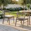 Ensemble de 2 chaises de salle à manger d'extérieur, chaises de patio en bois d'acacia avec coussin lavable crème, pour cour, bord de piscine, jardin, blanc clair