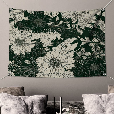 Tapisserie murale Intricate Floral Illustration - Décoration murale florale