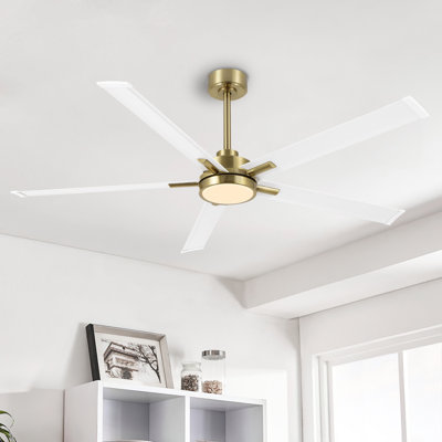 60 In. 5 Aluminium Blades Indoor Led Ceiling Fan With Remote, Smart ceiling fan