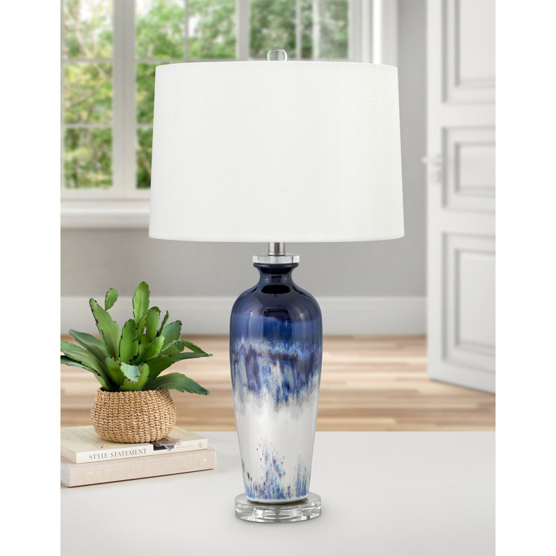 Sabbia 28 in. Blue and White Table Lamp