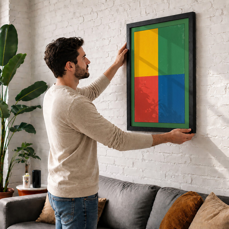 Colour Study Geometric - Framed Print, A2 - 59.4 x 42.0 cm, White