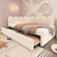 Lit de jour simple rembourré en velours avec lit escamotable, canapé-lit pour invités, structure à lattes en métal, lit simple, beige (sans matelas)-1653045107