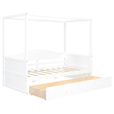 Twin Size Canopy Day Bed with 2 Drawers