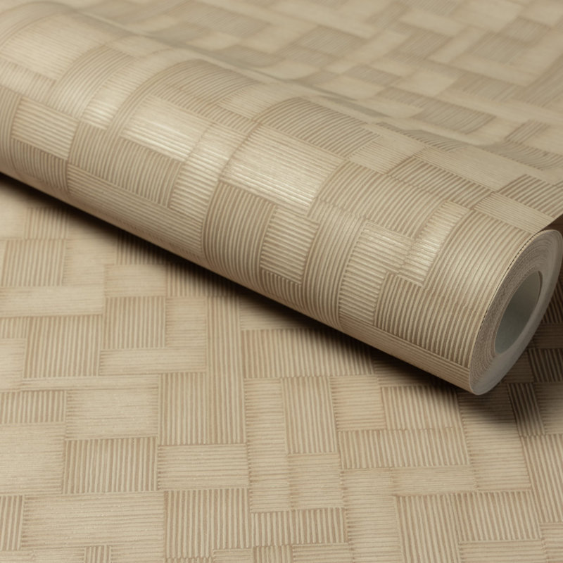 Structured Walls Collection All-Over Geometric Wallpaper Roll, Beige