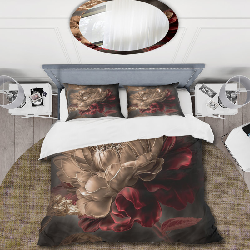 Ensemble de housse de couette Gilded Rose Vintage Glam V Bedding, Housse de couette pour très grand lit et 2 très