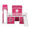 Lit mezzanine double avec tente et tour rose Slide - Rose-1488359186-1488359185