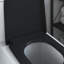 Grey Plastic Standard Adjustable Armrests Toilet Seat Oval-369684996