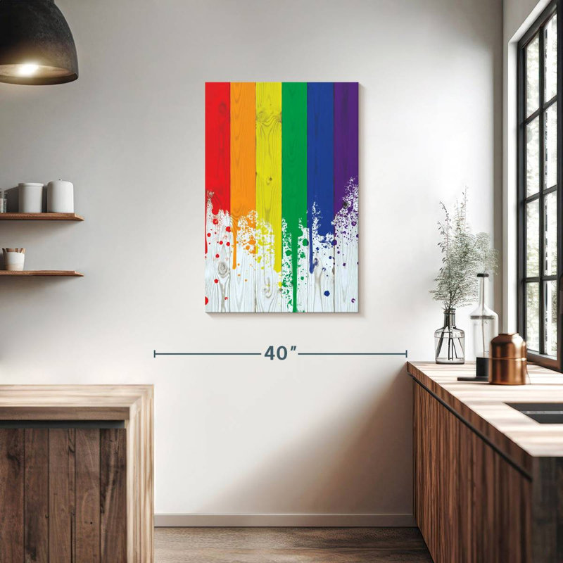 Khadjiah Rainbow Paint Spill, 36" H x 24" W