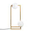 Lampe de table moderne en or avec corps en métal et capuchon en verre, 9,8 po x 9,8 po x 21,7 po | Diamètre du culot de 15 cm, douille E14 (40 W maximum, ampoule non incluse) | Design élégant et glamour, parfait pour le salon et la chambre à coucher-874190572-874190575