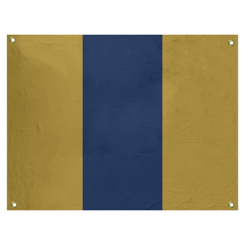 Tapisserie de polyester Baltimore, Milwaukee, H 59 po x l 80 po x P 1 po, Or clair /bleu marine