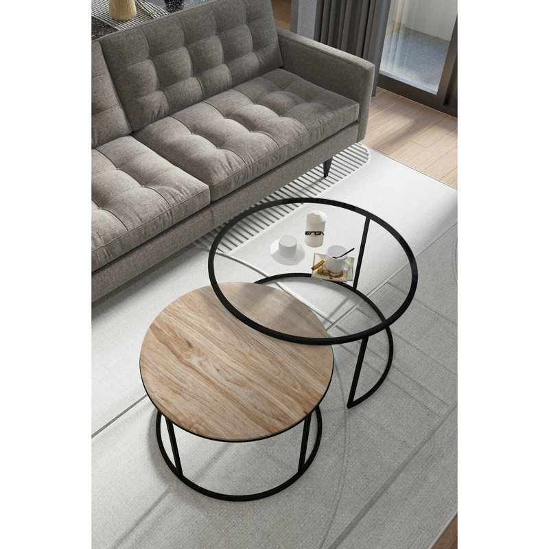 Glorias Coffee Table, Transparent/Antique Pine