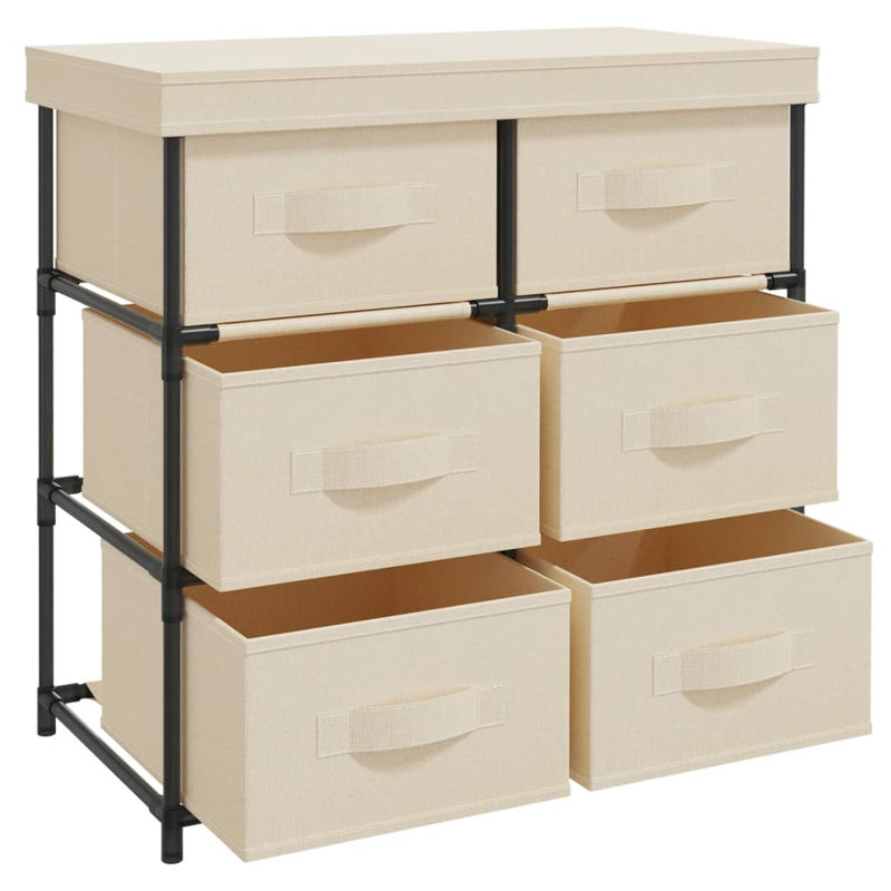 Camyah Steel 28cm W 6 - Drawer Chest of Drawers, Cream