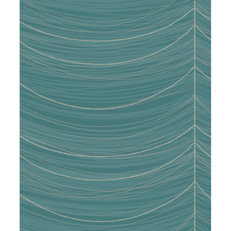 Auset 10m x 52.07cm Textured Metallic Finish Paste the Wall Wallpaper Roll, Teal Green